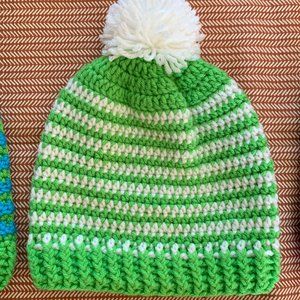 Crocheted Toddler Beanies with PomPom (For Ages 1-3)